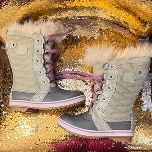 Sorel Gray and Pink Fur-Lined Boots